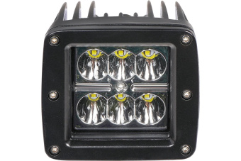 Светодиодная квадратная фара Airline 6 LED направленный свет 18W 82x75x75 12/24V ALED009 от магазина РЭССИ