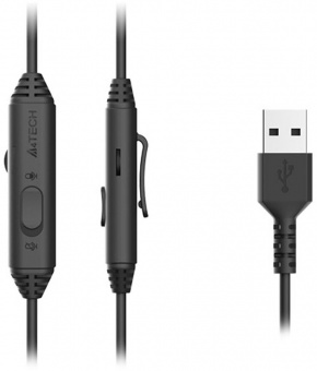 Наушники с микрофоном A4Tech Fstyler FH100U черный 2м накладные USB оголовье (FH100U (STONE BLACK)) от магазина РЭССИ
