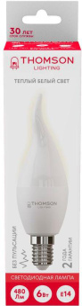 Лампа светодиодная Thomson TH-B2025 6Вт цок.:E14 свеча 220B 3000K св.свеч.бел.теп. Tail Candle (упак.:1шт) от магазина РЭССИ