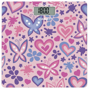 Весы напольные электронные Scarlett SC-BS33E092 макс.180кг розовый/рисунок от магазина РЭССИ