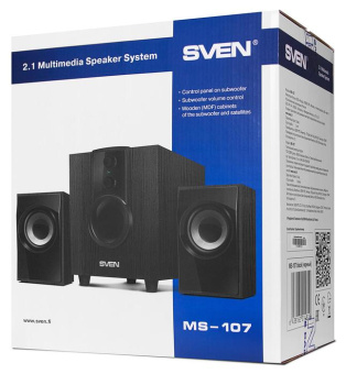 Колонки Sven MS-107 2.1 черный 10Вт от магазина РЭССИ