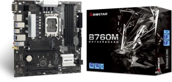 Материнская плата Biostar B760MZ-E PRO Soc-1700 Intel B760 4xDDR5 mATX AC`97 8ch(7.1) 2.5Gg RAID+VGA+DVI+HDMI+DP от магазина РЭССИ