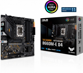 Материнская плата Asus TUF GAMING B660M-E D4 Soc-1700 Intel B660 4xDDR4 mATX AC`97 8ch(7.1) 2.5Gg RAID+HDMI+DP от магазина РЭССИ
