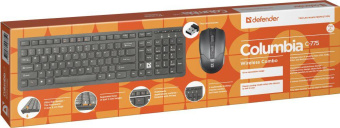 Клавиатура + мышь Defender Columbia C-775 клав:черный мышь:черный USB беспроводная slim Multimedia (45775) от магазина РЭССИ