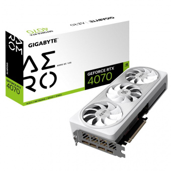 Видеокарта Gigabyte PCI-E 4.0 GV-N4070AERO OC-12GD NVIDIA GeForce RTX 4070 12288Mb 192 GDDR6X 2565/21000 HDMIx1 DPx3 HDCP Ret от магазина РЭССИ