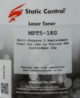 Тонер Static Control MPT5-1KG черный флакон 1000гр. для принтера HP LJ1200/4100/5000 от магазина РЭССИ