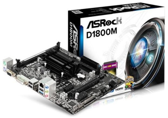 Материнская плата Asrock D1800M mATX AC`97 6ch(5.1) GbLAN+VGA+DVI+HDMI от магазина РЭССИ