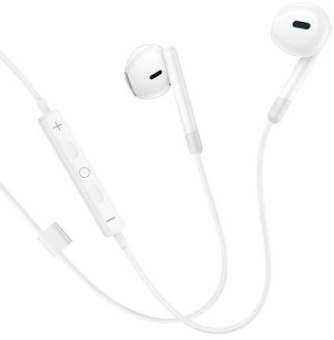 Гарнитура вкладыши Hoco M109 1.2м белый проводные в ушной раковине от магазина РЭССИ