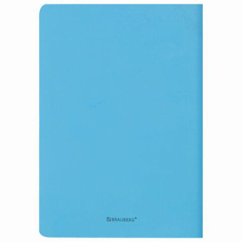 Тетрадь BRAUBERG RAINBOW A5 147x210 мм 48 листов сшивка клетка кожзам SoftTouch голубой 403880 от магазина РЭССИ