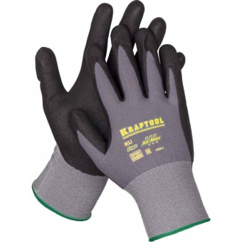 Эластичные перчатки с покрытием из вспененного нитрила KRAFTOOL Expert для точных работ размер M 11285-M от магазина РЭССИ
