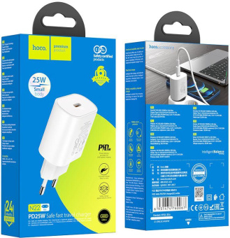 Сетевое зар./устр. Hoco N22 25W (PD+QC+AFC) USB-C белый от магазина РЭССИ