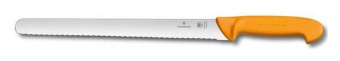 Нож кухонный Victorinox Swibo (5.8443.35) стальной универсальный лезв.350мм серрейт. заточка оранжевый от магазина РЭССИ