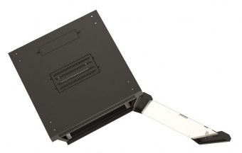 Шкаф коммутационный Hyperline (TWB-1566-GP-RAL9004) настенный 15U 600x600мм пер.дв.стекл 2 бок.пан. 60кг черный IP20 сталь от магазина РЭССИ