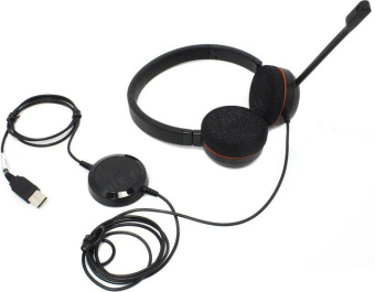 Наушники с микрофоном Jabra Evolve 20 UC Duo черный (4999-829-209) от магазина РЭССИ