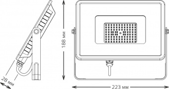 Прожектор уличный Gauss Qplus 613511150 светодиодный 50Вт корп.алюм.черный от магазина РЭССИ