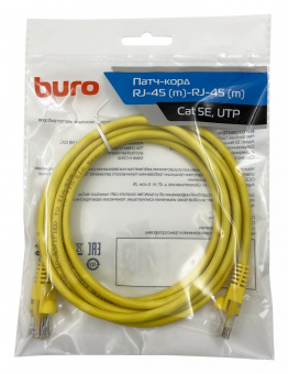 Патч-корд Buro UTP 4 пары cat5E CCA molded 2м желтый RJ-45 (m)-RJ-45 (m) от магазина РЭССИ