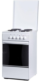 Плита Электрическая Flama AE 1409 W белый эмаль (металлическая крышка) от магазина РЭССИ