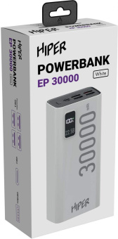 Мобильный аккумулятор Hiper EP 30000 30000mAh 3A QC PD 5xUSB белый (EP 30000 WHITE) от магазина РЭССИ
