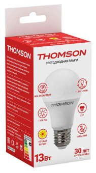 Лампа светодиодная Thomson TH-B2007 13Вт цок.:E27 груша 220B 3000K св.свеч.бел.теп. A (упак.:1шт) от магазина РЭССИ