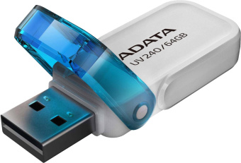 Флеш Диск A-Data 64GB UV240 AUV240-64G-RWH USB2.0 белый/голубой от магазина РЭССИ