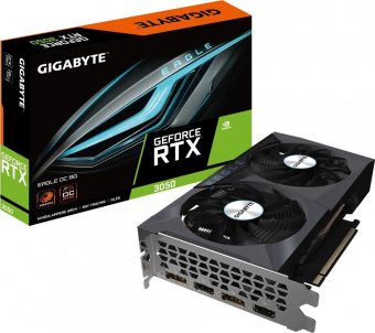 Видеокарта Gigabyte PCI-E 4.0 GV-N3050EAGLE OC-8GD NVIDIA GeForce RTX 3050 8192Mb 128 GDDR6 1792/14000 HDMIx2 DPx2 HDCP Ret от магазина РЭССИ