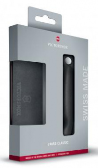 Нож кухонный Victorinox Swiss Classic (6.7191.F3) стальной складной для овощей лезв.110мм серрейт. заточка черный карт.коробка от магазина РЭССИ