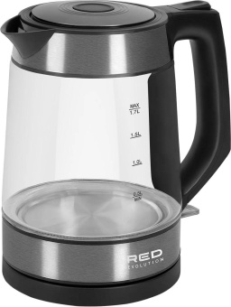 Чайник электрический Red Solution evolution RK-G20 1.7л. 2200Вт черный корпус: нерж.сталь/стекло (RK-G20) от магазина РЭССИ