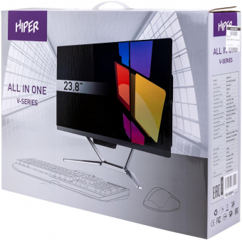 Моноблок Hiper V12 23.8" Full HD PG G7400 (3.7) 8Gb SSD256Gb UHDG 710 CR Windows 10 Home GbitEth WiFi BT 120W клавиатура мышь Cam черный 1920x1080 от магазина РЭССИ