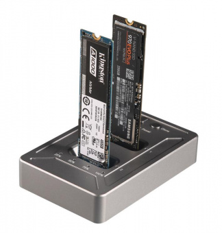 Док-станция SSD AgeStar 31CBNV2C NVMe USB3.1 алюминий серый M2 2280 M-key от магазина РЭССИ