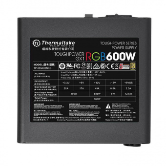 Блок питания Thermaltake ATX 600W Toughpower GX1 RGB 80+ gold 24pin APFC 120mm fan color LED 8xSATA RTL от магазина РЭССИ