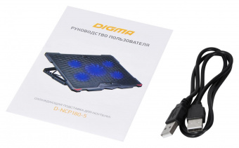 Подставка для ноутбука Digma D-NCP180-5 18"415x295x25мм 2xUSB 5x 79/150ммFAN 850г черный от магазина РЭССИ