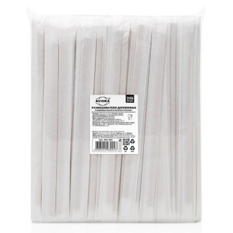 Размешиватели для напитков AVIORA деревянные в индивидуальной бумажной упаковке 178x6х1.3 мм 401-926 от магазина РЭССИ