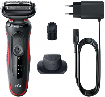 Бритва сетчатая Braun Series 5 51-R1200S реж.эл.:3 питан.:аккум. черный/красный от магазина РЭССИ