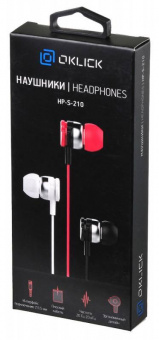 Наушники вкладыши Оклик HP-S-210 1.2м красный проводные в ушной раковине (D1-1R) от магазина РЭССИ