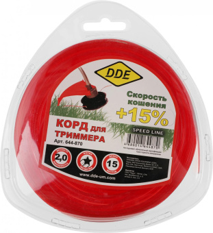 Леска для садовых триммеров DDE 644-870 d=2мм L=15м от магазина РЭССИ