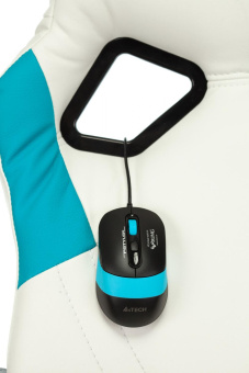 Кресло игровое Zombie RUNNER белый/голубой эко.кожа крестов. пластик от магазина РЭССИ