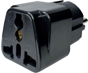 Адаптер-переходник SunWind SW-A120B (1 розетка) черный (коробка) от магазина РЭССИ