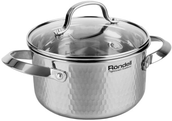 Кастрюля Rondell RainDrops RDS-1294 3.2л. d=20см (с крышкой) стальной от магазина РЭССИ