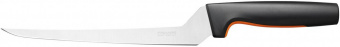Нож кухонный Fiskars Functional Form 1057540 стальной филейный лезв.216мм прямая заточка черный/оранжевый от магазина РЭССИ
