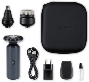 Бритва роторная Polaris PMR 0712RC Ultimate shave 5D PRO реж.эл.:3 питан.:элек.сеть/аккум. темно-синий от магазина РЭССИ