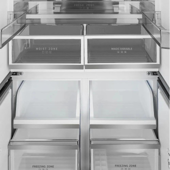 Холодильник Weissgauff WCD 510 Built-in Inverter NoFrost Black Glass 2-хкамерн. черный инвертер от магазина РЭССИ
