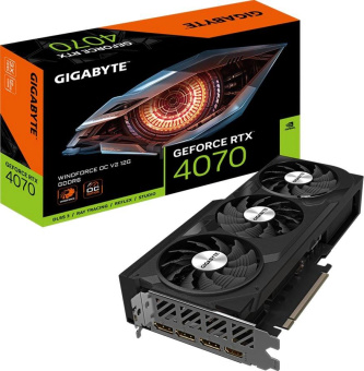 Видеокарта Gigabyte PCI-E 4.0 GV-N4070WF3OCV2-12GD NVIDIA GeForce RTX 4070 12Gb 192bit GDDR6 2490/21000 HDMIx1 DPx3 HDCP Ret от магазина РЭССИ