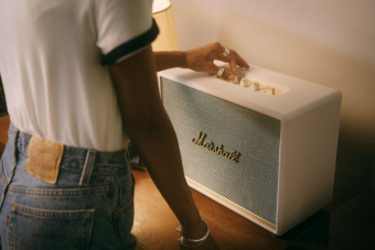 Колонка порт. Marshall Woburn II белый/золотистый 130W 2.1 BT/3.5Jack 10м от магазина РЭССИ