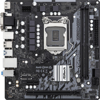 Материнская плата Asrock H510M-HDV R2.0 Soc-1200 Intel H510 2xDDR4 mATX AC`97 8ch(7.1) GbLAN+VGA+DVI+HDMI от магазина РЭССИ
