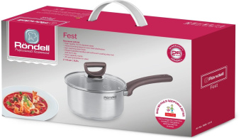 Ковш Rondell Fest RDS-1319 0.9л. d=14см (с крышкой) стальной от магазина РЭССИ