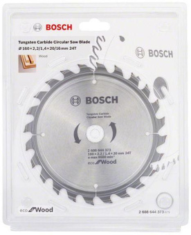 Диск пильный по дер. Bosch Eco (2608644373) d=160мм d(посад.)=20мм (циркулярные пилы) (упак.:1шт) от магазина РЭССИ