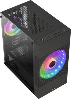 Корпус Aerocool Atomic Lite-G-BK-v2 черный без БП mATX 6x120mm 2x140mm 1xUSB2.0 2xUSB3.0 audio bott PSU от магазина РЭССИ