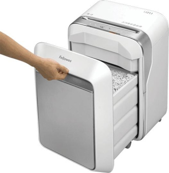 Шредер Fellowes PowerShred LX211 белый (секр.P-5) перекрестный 15лист. 23лтр. скрепки скобы пл.карты от магазина РЭССИ
