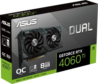 Видеокарта Asus PCI-E 4.0 DUAL-RTX4060TI-O8G-SSD NVIDIA GeForce RTX 4060TI 8Gb 128bit GDDR6 2565/18000 HDMIx1 DPx3 HDCP Ret от магазина РЭССИ
