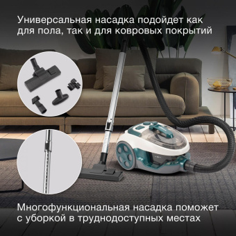 Пылесос Hyundai HYV-C3500 2220Вт белый/бирюзовый от магазина РЭССИ